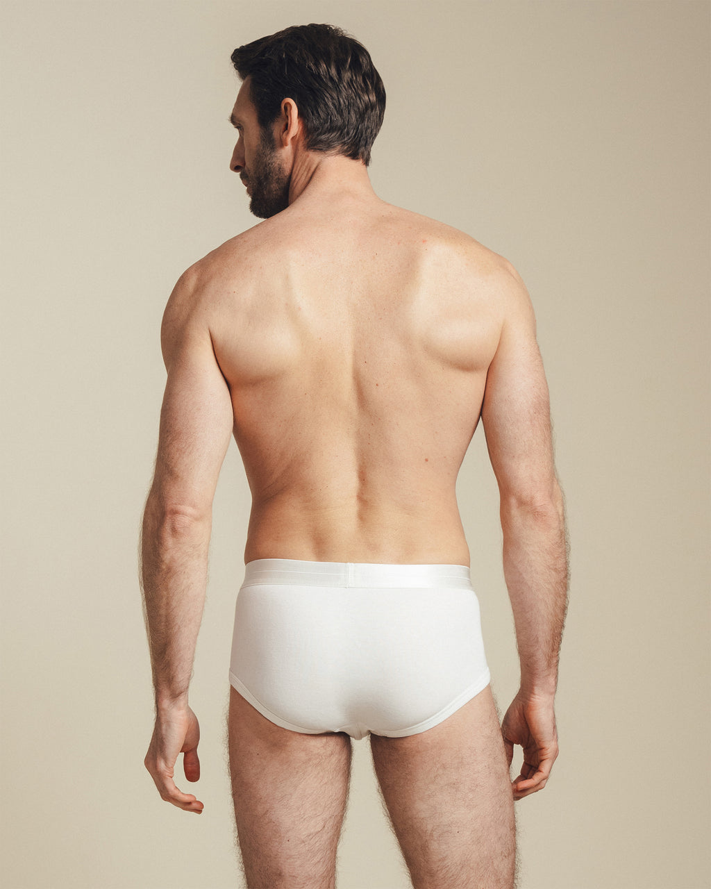 back view white mid rise cotton brief