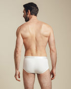 back view white mid rise cotton brief
