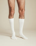 mens white mid calf cotton socks