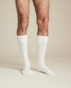 mens white mid calf cotton socks
