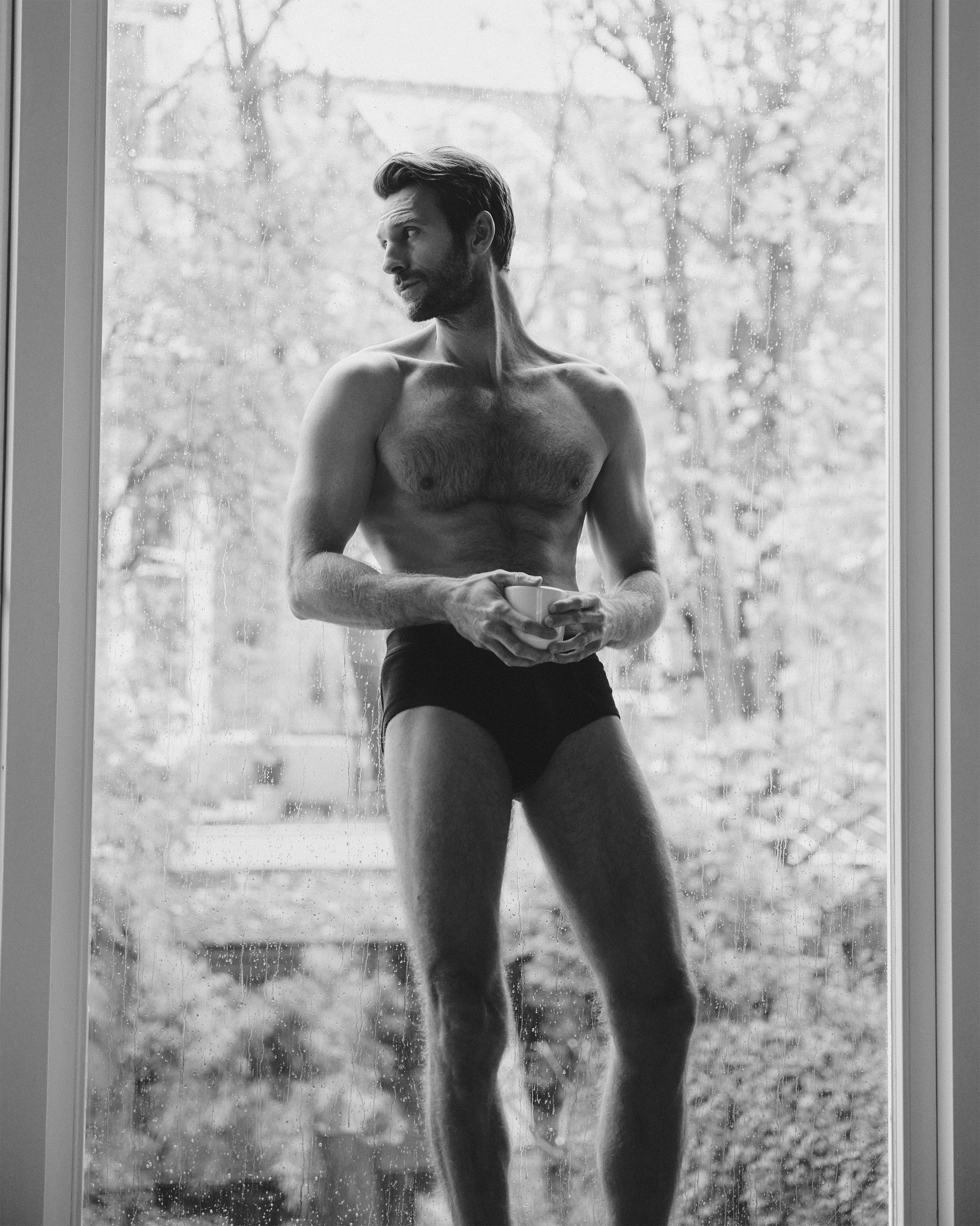 man wearing cotton briefs by Erelong
